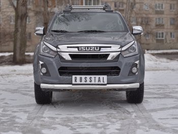 Защита переднего бампера (Ø 76 мм, нержавейка) SLITKOFF Isuzu D-Max RT85,TFR DoubleCab рестайлинг (2015-2021)