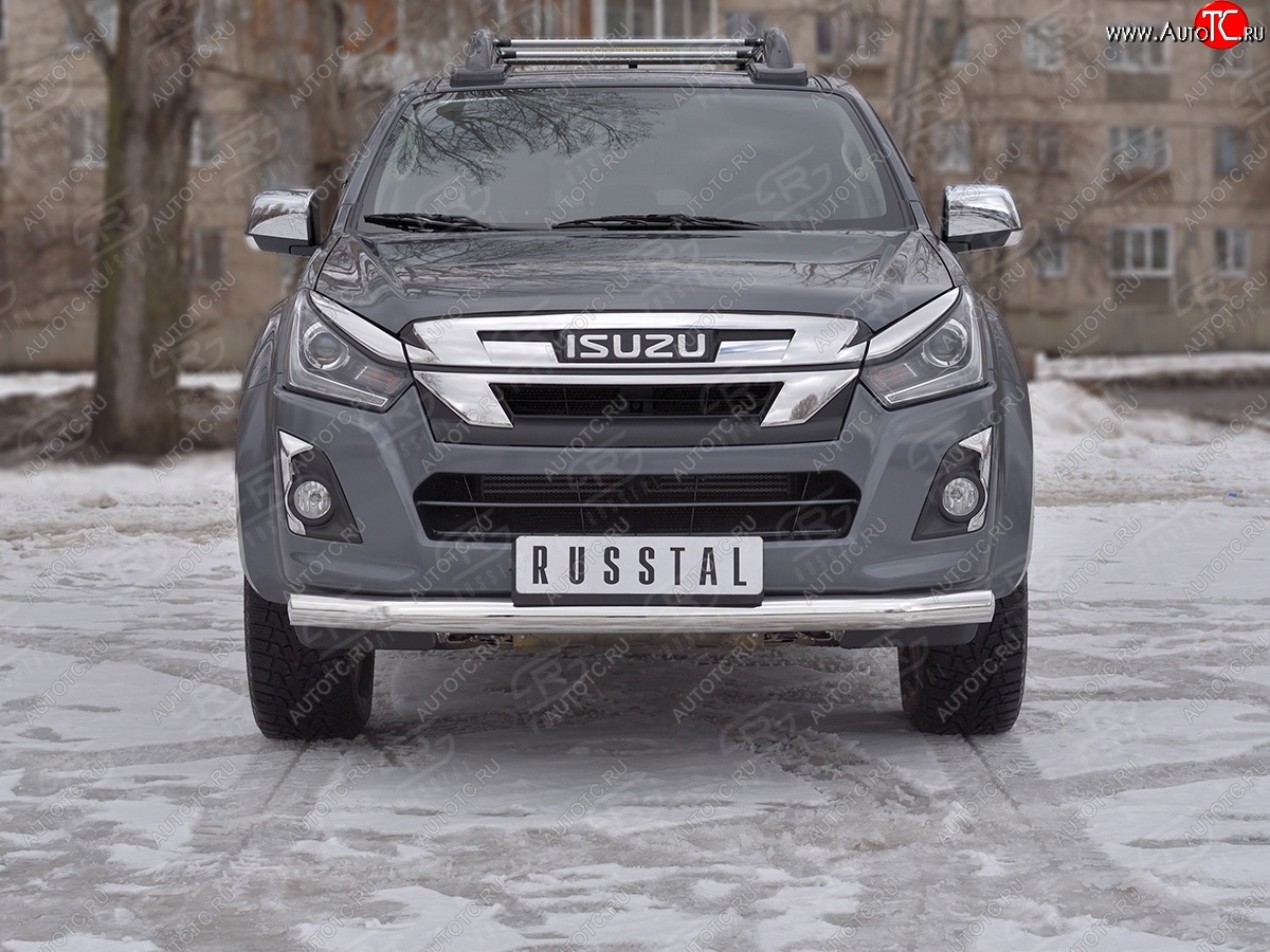 17 399 р. Защита переднего бампера (Ø 76 мм, нержавейка) SLITKOFF Isuzu D-Max RT85,TFR DoubleCab рестайлинг (2015-2021)  с доставкой в г. Йошкар-Ола