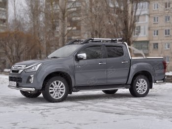 17 399 р. Защита переднего бампера (Ø 76 мм, нержавейка) SLITKOFF Isuzu D-Max RT85,TFR DoubleCab рестайлинг (2015-2021)  с доставкой в г. Йошкар-Ола. Увеличить фотографию 3