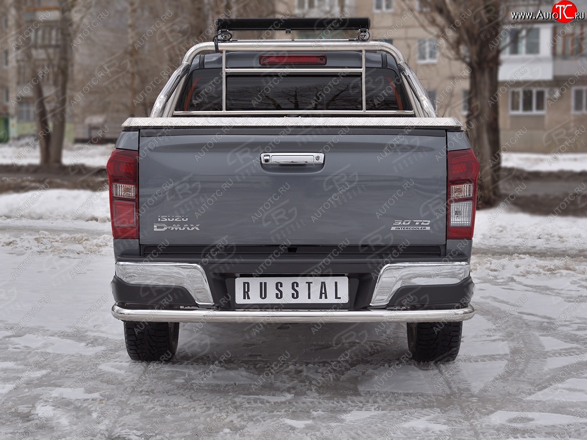 19 349 р. Защита заднего бампера (Ø63/63 мм, нержавейка) SLITKOFF  Isuzu D-Max  RT85,TFR DoubleCab (2015-2021) рестайлинг  с доставкой в г. Йошкар-Ола