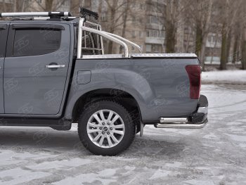 19 349 р. Защита заднего бампера (Ø63/63 мм, нержавейка) SLITKOFF  Isuzu D-Max  RT85,TFR DoubleCab (2015-2021) рестайлинг  с доставкой в г. Йошкар-Ола. Увеличить фотографию 3