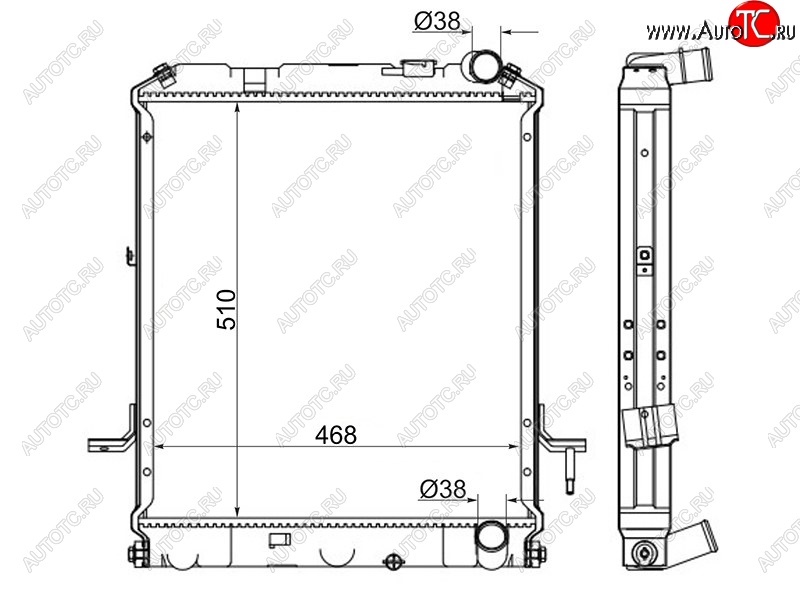 10 399 р. Радиатор двигателя (пластинчатый, МКПП,	4HL1) SAT Isuzu Elf (NPR75)  дорестайлинг (2006-2014)  с доставкой в г. Йошкар-Ола