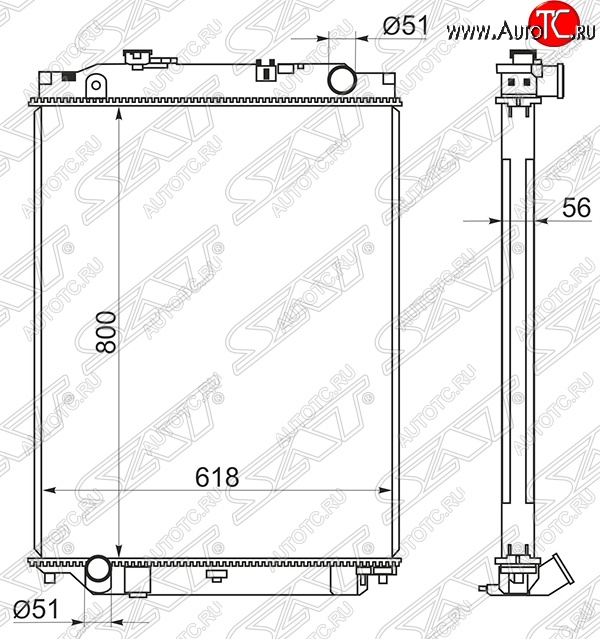 31 699 р. Радиатор двигателя SAT (пластинчатый, МКПП) Isuzu Elf (NPR75)  дорестайлинг (2006-2014)  с доставкой в г. Йошкар-Ола