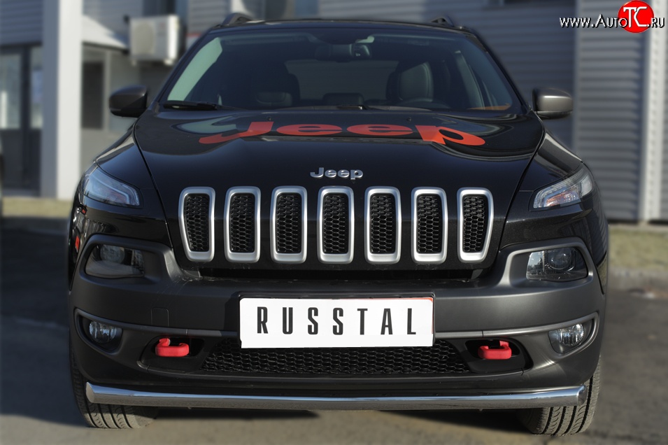 17 599 р. Одинарная защита переднего бампера (Trailhawk 63 мм) SLITKOFF Jeep Cherokee KL дорестайлинг (2014-2017)  с доставкой в г. Йошкар-Ола