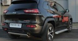 16 699 р. Защита заднего бампера (Trailhawk, Ø75x42 мм, нержавейка) Russtal Jeep Cherokee KL дорестайлинг (2014-2017)  с доставкой в г. Йошкар-Ола. Увеличить фотографию 2