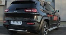 14 999 р. Защита заднего бампера (Trailhawk, 63 мм, нержавейка) SLITKOFF Jeep Cherokee KL дорестайлинг (2014-2017)  с доставкой в г. Йошкар-Ола. Увеличить фотографию 2