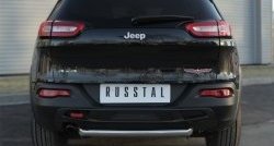 Защита заднего бампера (Trailhawk, 63 мм, нержавейка) SLITKOFF Jeep Cherokee KL дорестайлинг (2014-2017)