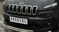 14 899 р. Защита переднего бампера (2 трубыØ63 и 42 мм, нержавейка) SLITKOFF Jeep Cherokee KL дорестайлинг (2014-2017)  с доставкой в г. Йошкар-Ола. Увеличить фотографию 3