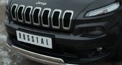 24 749 р. Защита переднего бампера (2 трубыØ75х42 мм, нержавейка) Russtal Jeep Cherokee KL дорестайлинг (2014-2017)  с доставкой в г. Йошкар-Ола. Увеличить фотографию 3