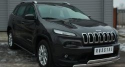 24 749 р. Защита переднего бампера (2 трубыØ75х42 мм, нержавейка) Russtal Jeep Cherokee KL дорестайлинг (2014-2017)  с доставкой в г. Йошкар-Ола. Увеличить фотографию 4