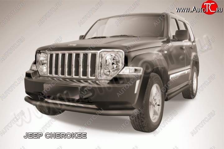 11 399 р. Защита переднего бампера их трубы d76 Slitkoff  Jeep Cherokee  KL (2014-2017) дорестайлинг (Цвет: серебристый)  с доставкой в г. Йошкар-Ола