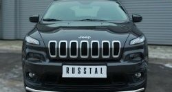 15 999 р. Одинарная защита переднего бампера из трубы диаметром 42 мм SLITKOFF Jeep Cherokee KL дорестайлинг (2014-2017)  с доставкой в г. Йошкар-Ола. Увеличить фотографию 2