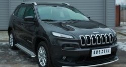 15 999 р. Одинарная защита переднего бампера из трубы диаметром 42 мм SLITKOFF Jeep Cherokee KL дорестайлинг (2014-2017)  с доставкой в г. Йошкар-Ола. Увеличить фотографию 3