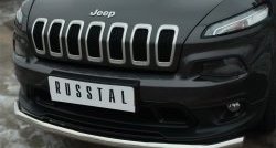 17 849 р. Одинарная защита переднего бампера диаметром 63 мм SLITKOFF Jeep Cherokee KL дорестайлинг (2014-2017)  с доставкой в г. Йошкар-Ола. Увеличить фотографию 2