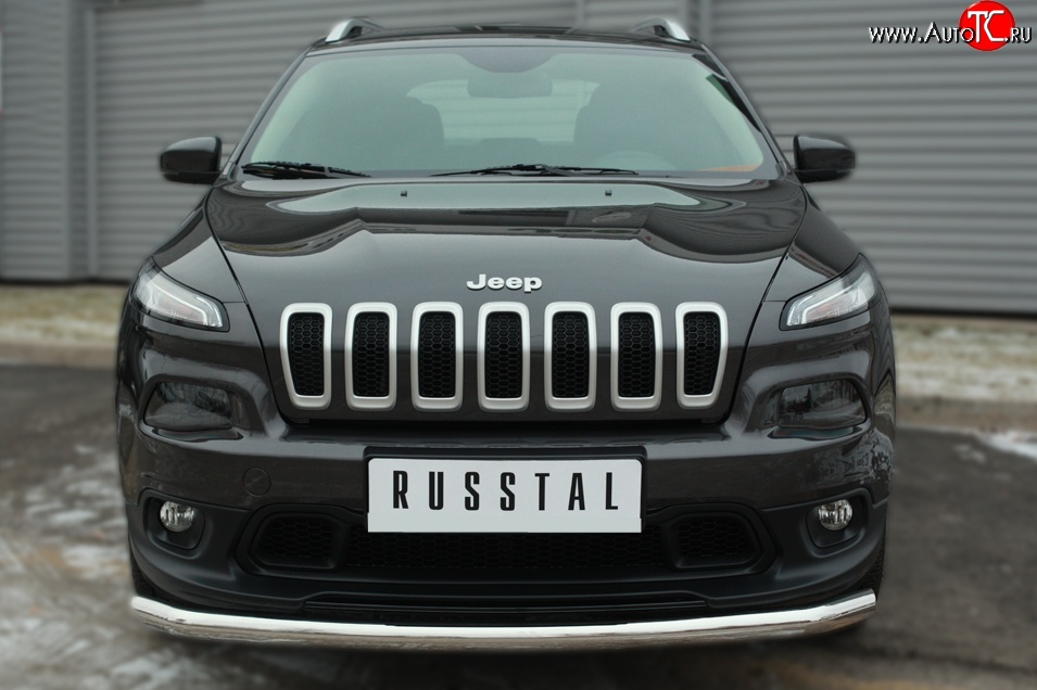 17 849 р. Одинарная защита переднего бампера диаметром 63 мм SLITKOFF Jeep Cherokee KL дорестайлинг (2014-2017)  с доставкой в г. Йошкар-Ола