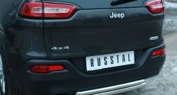 16 499 р. Защита заднего бампера (Ø63 и 42 мм, нержавейка) SLITKOFF Jeep Cherokee KL дорестайлинг (2014-2017)  с доставкой в г. Йошкар-Ола. Увеличить фотографию 2