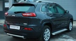 16 649 р. Одинарная защита заднего бампера из трубы диаметром 63 мм SLITKOFF Jeep Cherokee KL дорестайлинг (2014-2017)  с доставкой в г. Йошкар-Ола. Увеличить фотографию 3