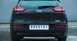 Защита заднего бампера (Ø75x42 мм, нержавейка) Russtal Jeep Cherokee KL дорестайлинг (2014-2017)