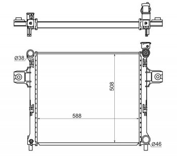 Радиатор двигателя SAT (пластинчатый, 3.7/4.7/5.7, МКПП/АКПП) Jeep Commander (2006-2010)
