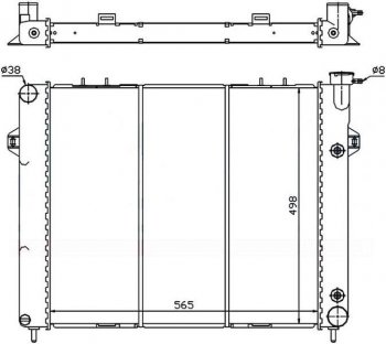 Радиатор двигателя SAT (пластинчатый, 5.2/5.9, АКПП) Jeep (Джип) Grand Cherokee (Гран)  ZJ (1993-1998) ZJ