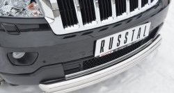 17 749 р. Защита переднего бампера (2 трубыØ76 и 42 мм, нержавейка) SLITKOFF  Jeep Grand Cherokee  WK2 (2010-2013) дорестайлинг  с доставкой в г. Йошкар-Ола. Увеличить фотографию 2