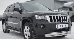 17 749 р. Защита переднего бампера (2 трубыØ76 и 42 мм, нержавейка) SLITKOFF  Jeep Grand Cherokee  WK2 (2010-2013) дорестайлинг  с доставкой в г. Йошкар-Ола. Увеличить фотографию 4