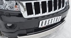 20 399 р. Защита переднего бампера (2 трубыØ76 и 63 мм, нержавейка) SLITKOFF  Jeep Grand Cherokee  WK2 (2010-2013) дорестайлинг  с доставкой в г. Йошкар-Ола. Увеличить фотографию 2