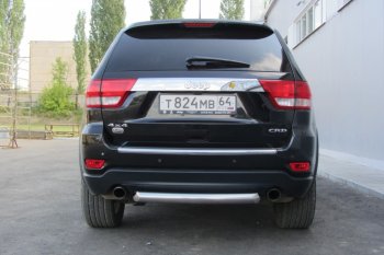 6 999 р. Защита заднего бампера из трубы d76 Slitkoff (короткая)  Jeep Grand Cherokee  WK2 (2010-2013) дорестайлинг (Цвет: серебристый)  с доставкой в г. Йошкар-Ола. Увеличить фотографию 2