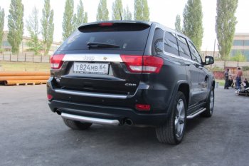 6 999 р. Защита заднего бампера из трубы d76 Slitkoff (короткая)  Jeep Grand Cherokee  WK2 (2010-2013) дорестайлинг (Цвет: серебристый)  с доставкой в г. Йошкар-Ола. Увеличить фотографию 4