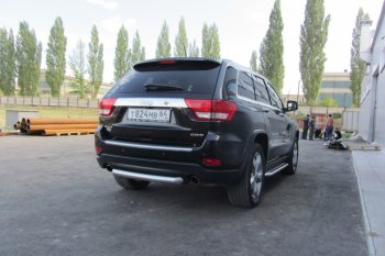 6 999 р. Защита заднего бампера из трубы d76 Slitkoff (короткая)  Jeep Grand Cherokee  WK2 (2010-2013) дорестайлинг (Цвет: серебристый)  с доставкой в г. Йошкар-Ола. Увеличить фотографию 5