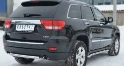 10 899 р. Одинарная защита заднего бампера из трубы диаметром 63 мм SLITKOFF  Jeep Grand Cherokee  WK2 (2010-2013) дорестайлинг  с доставкой в г. Йошкар-Ола. Увеличить фотографию 3