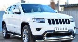 19 999 р. Защита переднего бампера (2 трубыØ76 и 63 мм, нержавейка) SLITKOFF Jeep Grand Cherokee WK2 1-ый рестайлинг (2013-2018)  с доставкой в г. Йошкар-Ола. Увеличить фотографию 3