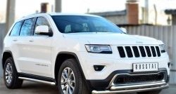 15 799 р. Защита порогов из круглой трубы диаметром 63 мм Russtal Jeep Grand Cherokee WK2 дорестайлинг (2010-2013) (Защита порогов с со скосами на торцах (вариант 1))  с доставкой в г. Йошкар-Ола. Увеличить фотографию 4