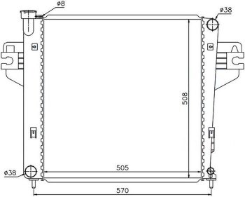 Радиатор двигателя SAT (пластинчатый, 2.4, МКПП/АКПП) Jeep (Джип) Liberty (Либерти)  KJ (2001-2007) KJ дорестайлинг, рестайлинг