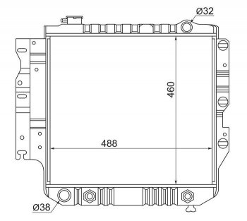 11 849 р. Радиатор двигателя SAT (пластинчатый, 2.5/4.0, МКПП/АКПП)  Jeep Wrangler  TJ (1996-2007) 3 дв.  с доставкой в г. Йошкар-Ола. Увеличить фотографию 1