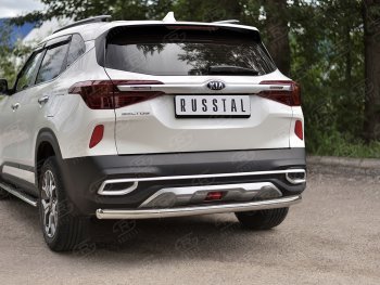 15 249 р. Защита заднего бампера (Ø63 мм, нержавейка) RUSSTAL  KIA Seltos (2019-2025)  с доставкой в г. Йошкар-Ола. Увеличить фотографию 2