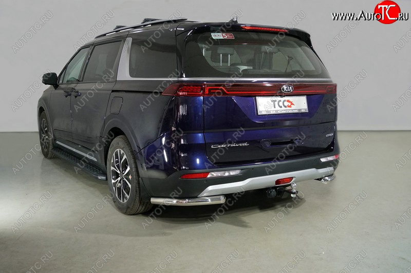 20 999 р. Защита заднего бампера (уголки) 2WD 2.2D ТСС 60,3 мм  KIA Carnival  KA4 (2020-2024) минивэн дорестайлинг, минивэн рестайлинг (длинные)  с доставкой в г. Йошкар-Ола