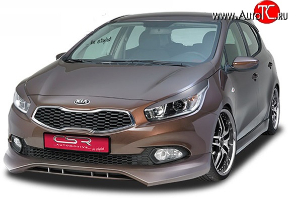 4 749 р. Накладка на передний бампер CSR (уценка)  KIA Ceed  2 JD (2012-2016) дорестайлинг универсал, дорестайлинг, хэтчбэк  с доставкой в г. Йошкар-Ола