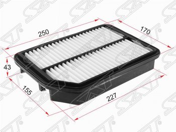 Фильтр воздушный двигателя SAT (1.6 G4FC) KIA (КИА) Cerato (Серато)  1 LD (2003-2008) 1 LD седан дорестайлинг, хэтчбэк, седан рестайлинг