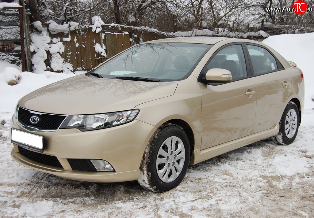 4 599 р. Накладка на передний бампер GT Dynamics KIA Cerato 2 TD седан (2008-2013) (Неокрашенная)  с доставкой в г. Йошкар-Ола