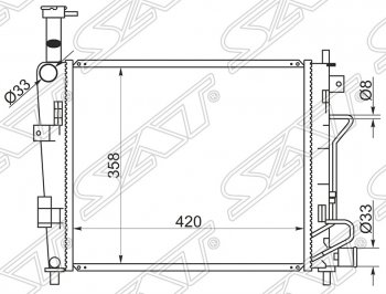 5 549 р. Радиатор двигателя SAT  KIA Picanto ( 2 TA хэтчбэк 5 дв.,  2 TA хэтчбэк 3 дв.) (2011-2017) дорестайлинг, дорестайлинг, рестайлинг, рестайлинг  с доставкой в г. Йошкар-Ола. Увеличить фотографию 1