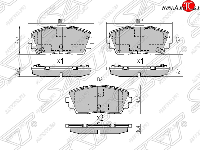 1 129 р. Колодки тормозные SAT (передние) KIA Picanto 2 TA хэтчбэк 5 дв. дорестайлинг (2011-2015)  с доставкой в г. Йошкар-Ола