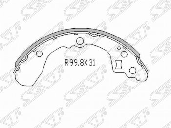 959 р. Колодки тормозные задние SAT  KIA Rio  1 DC (2000-2005) дорестайлинг седан, рестайлинг седан, рестайлинг универсал  с доставкой в г. Йошкар-Ола. Увеличить фотографию 1