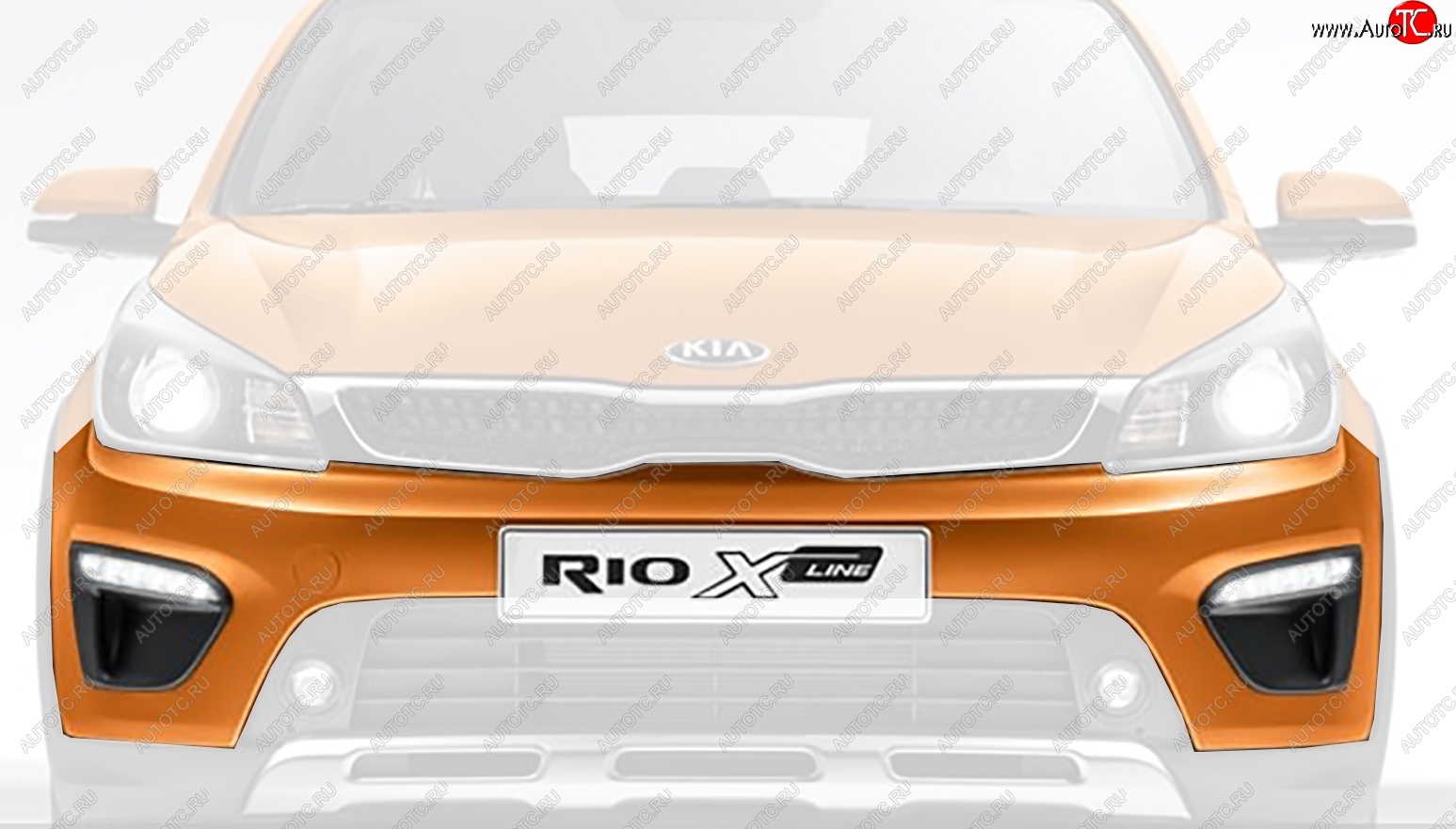 12 949 р. Бампер передний Оригинал (верхняя часть) KIA Rio X-line (2017-2021) (Неокрашенный)  с доставкой в г. Йошкар-Ола