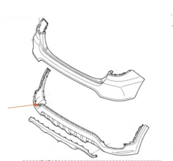 4 749 р. Накладка заднего бампера SAT (нижняя часть) KIA Rio X-line (2017-2021)  с доставкой в г. Йошкар-Ола. Увеличить фотографию 2
