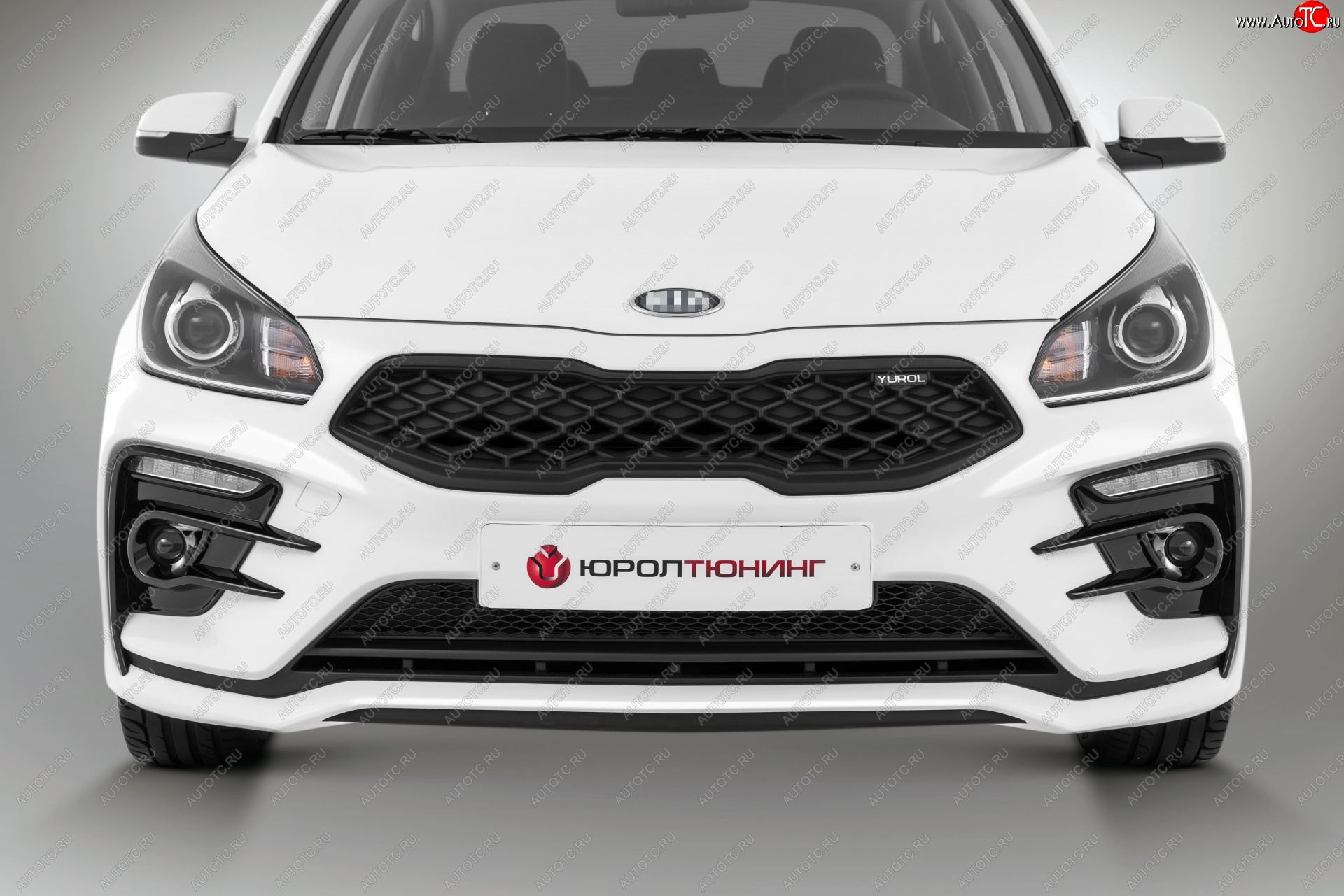 17 999 р. Передний бампер Kudos Romb KIA Rio 4 FB дорестайлинг седан (2016-2020) (Под прямоугольные ДХО с ПТФ, Неокрашенный)  с доставкой в г. Йошкар-Ола