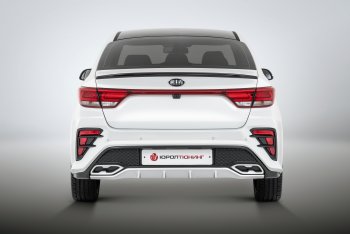 17 699 р. Задний бампер Kudos KIA Rio 4 FB дорестайлинг седан (2016-2020) (Без парктроника, Неокрашенный)  с доставкой в г. Йошкар-Ола. Увеличить фотографию 4