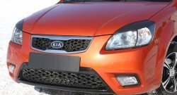 859 р. Реснички на фары RA  KIA Rio ( 2 JB,  4 FB) (2005-2025) дорестайлинг седан, дорестайлинг, хэтчбэк 5 дв., рестайлинг, хэтчбэк 5 дв., рестайлинг седан (Неокрашенные)  с доставкой в г. Йошкар-Ола. Увеличить фотографию 2