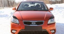 859 р. Реснички на фары RA  KIA Rio ( 2 JB,  4 FB) (2005-2025) дорестайлинг седан, дорестайлинг, хэтчбэк 5 дв., рестайлинг, хэтчбэк 5 дв., рестайлинг седан (Неокрашенные)  с доставкой в г. Йошкар-Ола. Увеличить фотографию 3