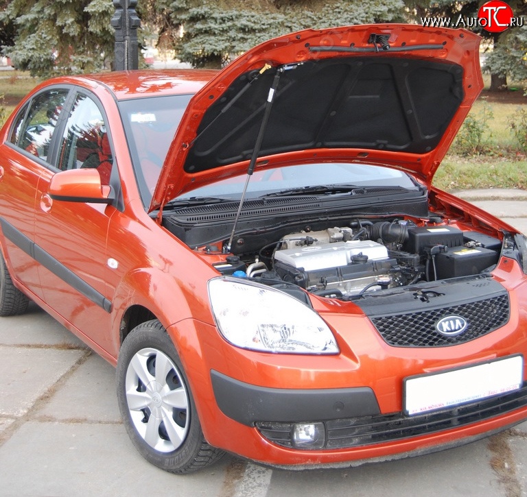 2 969 р. Упор капота Sport KIA Rio 2 JB дорестайлинг седан (2005-2009)  с доставкой в г. Йошкар-Ола